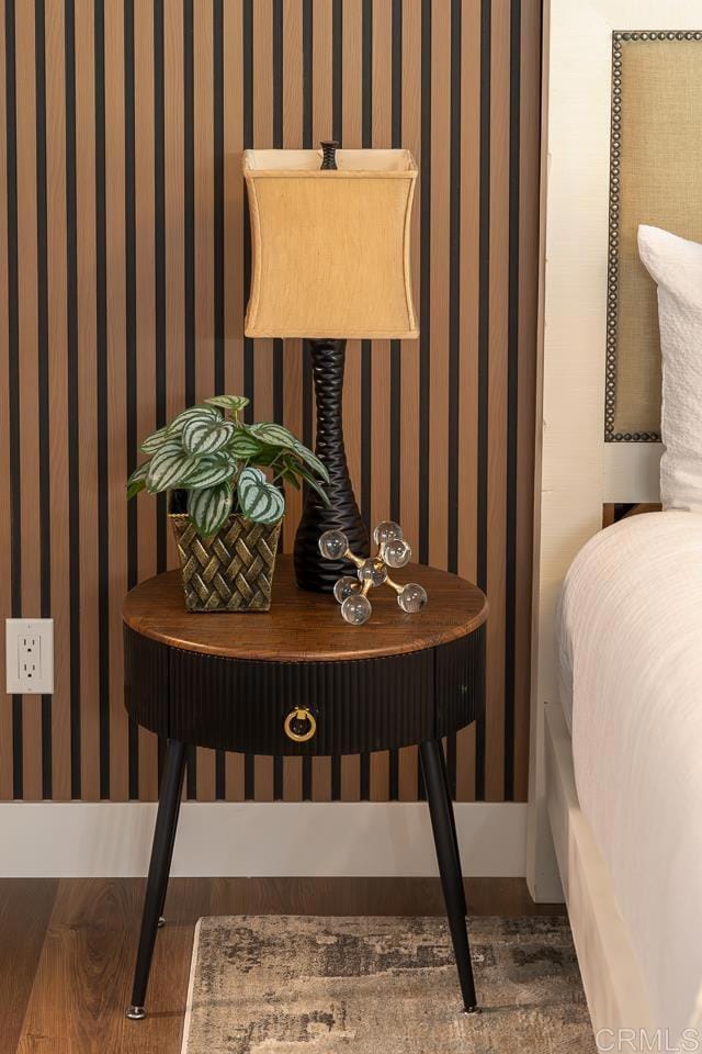 6270 Meadowcrest Dr, La Mesa, CA 91942 - detailed view of wallpapered walls and wood finished floors