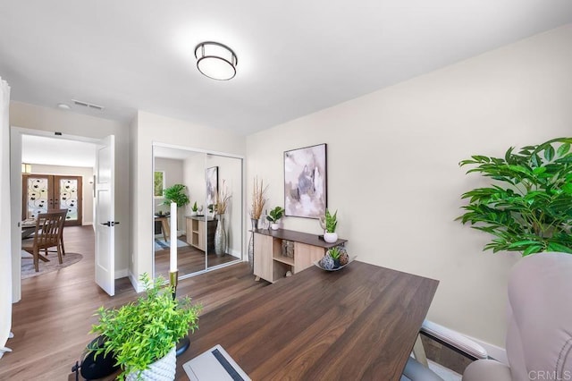 6270 Meadowcrest Dr, La Mesa, CA 91942 - home office with wood finished floors and baseboards