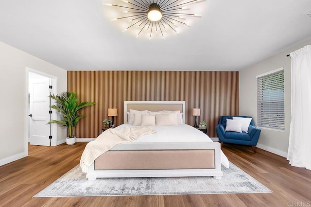 6270 Meadowcrest Dr, La Mesa, CA 91942 - bedroom with an accent wall and wood finished floors