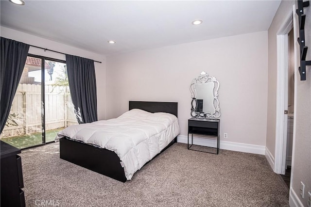 1000 Central Ave Unit 19, Riverside, CA 92507 - carpeted bedroom with access to exterior and recessed lighting