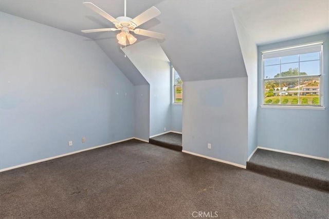 31655 Pio Pico Rd, Temecula, CA 92592 - additional living space featuring carpet flooring, healthy amount of natural light, lofted ceiling, and a ceiling fan
