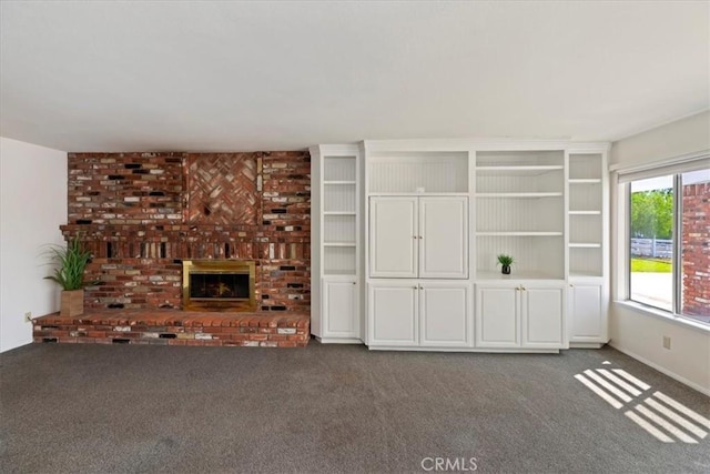31655 Pio Pico Rd, Temecula, CA 92592 - unfurnished living room with carpet and a brick fireplace