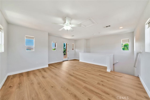 8 Caltrop Way, Ladera Ranch, CA 92694 - empty room featuring attic access, light wood-type flooring, and ceiling fan