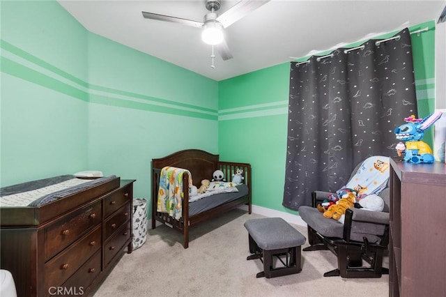 7550 Periwinkle Dr, Fontana, CA 92336 - carpeted bedroom featuring a ceiling fan