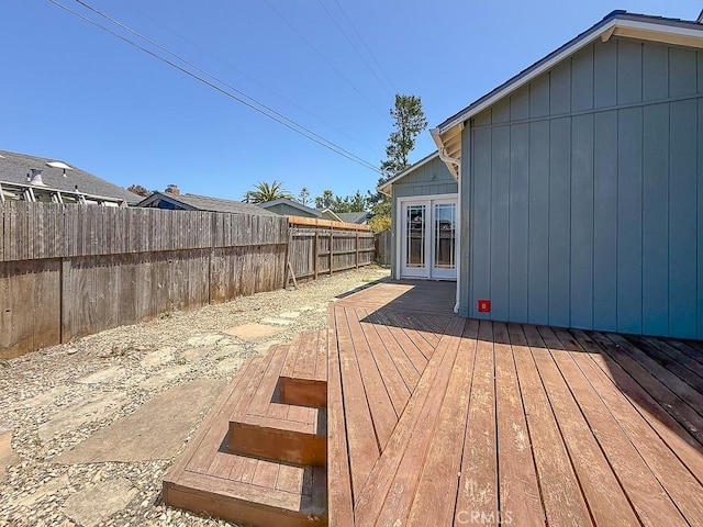 569 Huntington Rd, Cambria, CA 93428 - deck with a fenced backyard and french doors