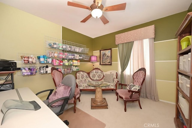 11180 Bridgefield Ct, Riverside, CA 92505 - office space with ceiling fan and carpet flooring