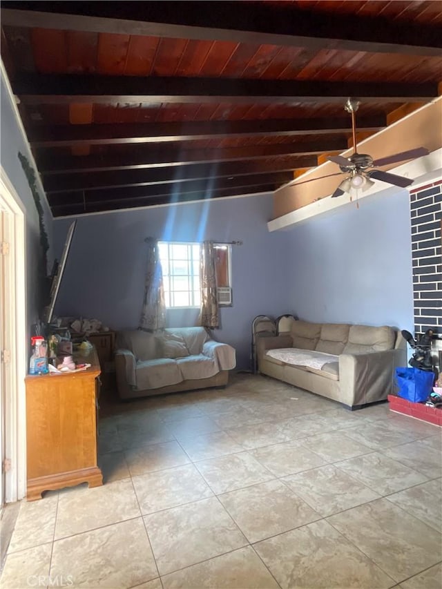 1130 S Rene Dr, Santa Ana, CA 92704 - living area with ceiling fan and a wooden ceiling with exposed beams