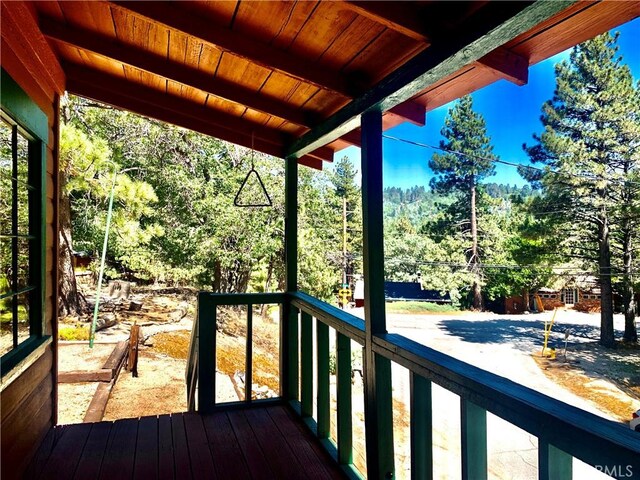 33140 Juniper Ln, Green Valley Lake, CA 92341 - view of wooden deck