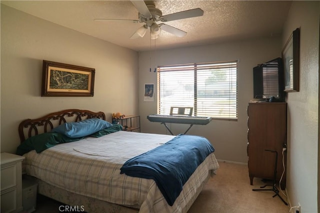 3134 Half Circle Rd, Norco, CA 92860 - bedroom with carpet flooring, a ceiling fan, and a textured ceiling