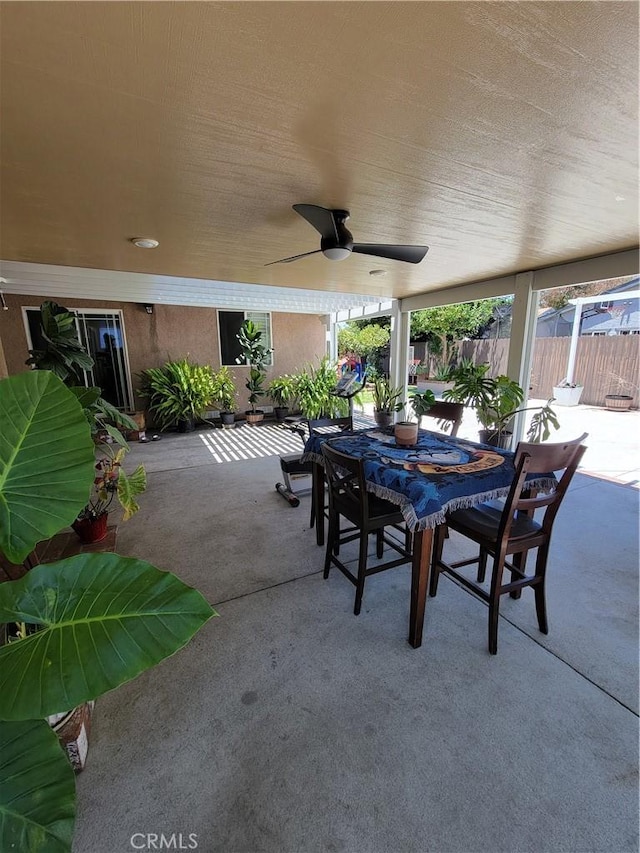 11521 Mclaren St, Norwalk, CA 90650 - view of patio / terrace featuring outdoor dining area and a ceiling fan