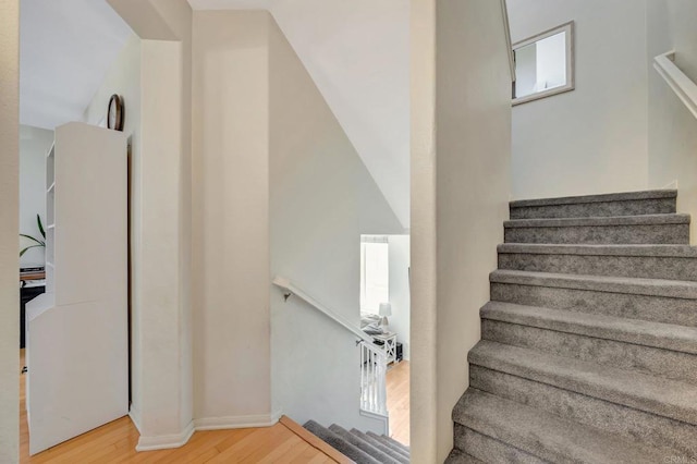 14658 Via Fiesta Unit 2, San Diego, CA 92127 - stairs with wood finished floors and baseboards