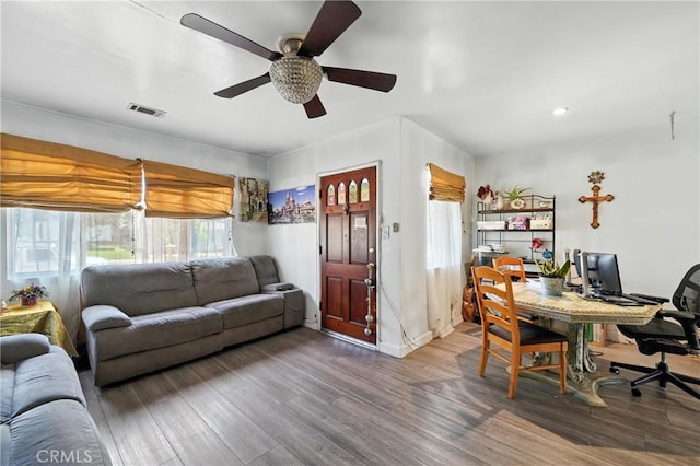 123 E Andrix St, Monterey Park, CA 91755 - office with a ceiling fan and wood finished floors