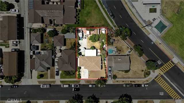 123 E Andrix St, Monterey Park, CA 91755 - aerial view of residential area featuring property parcel outlined