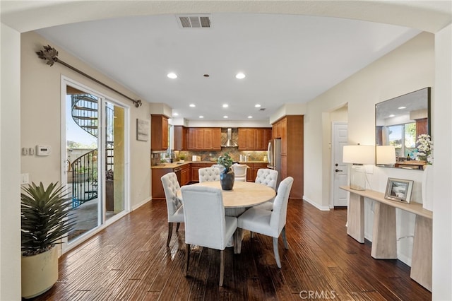 28889 Edenton Way, Temecula, CA 92591 - dining space featuring dark wood finished floors, healthy amount of natural light, and recessed lighting