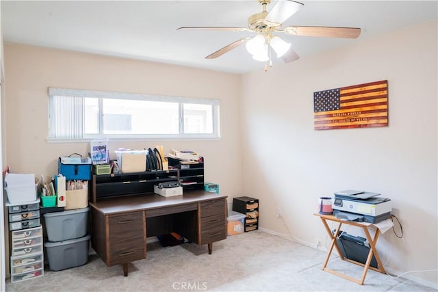 10515 Acoro St, Bellflower, CA 90706 - office space featuring a ceiling fan and light carpet