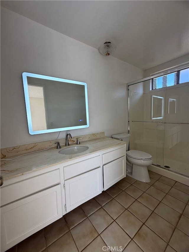 22608 Ironbark Dr, Diamond Bar, CA 91765 - full bath with tile patterned floors, vanity, and a shower stall
