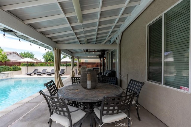 4139 Sunshine Ct, Merced, CA 95340 - view of patio / terrace with outdoor dining space and ceiling fan