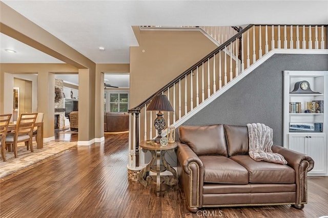 4139 Sunshine Ct, Merced, CA 95340 - living area with stairway and wood finished floors