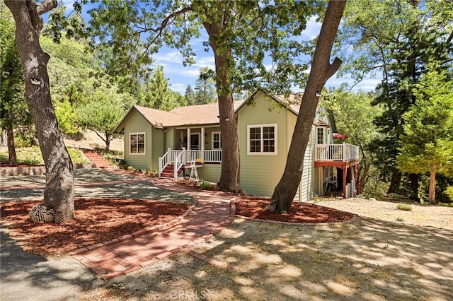 1 Sunny Slope, Running Springs, CA 92382 - ranch-style home with covered porch