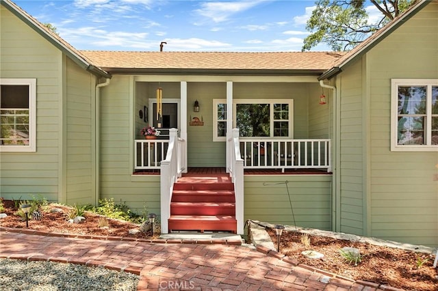 1 Sunny Slope, Running Springs, CA 92382 - doorway to property with a porch