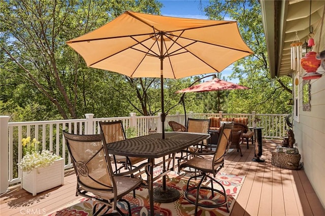 1 Sunny Slope, Running Springs, CA 92382 - deck featuring outdoor dining space