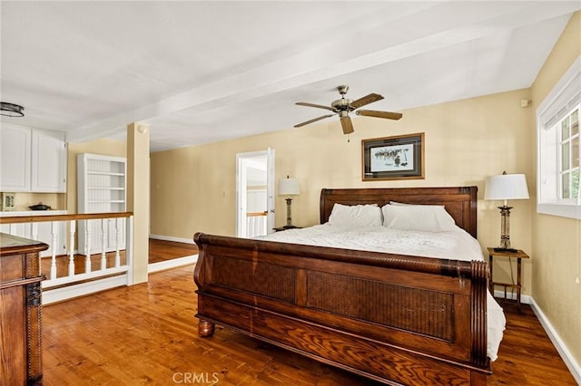 1 Sunny Slope, Running Springs, CA 92382 - bedroom with dark wood-type flooring and a ceiling fan