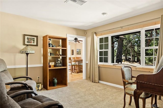 1 Sunny Slope, Running Springs, CA 92382 - sitting room with carpet flooring and ceiling fan