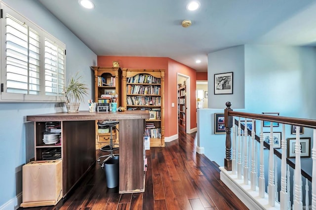 6847 Adolphia Dr, Carlsbad, CA 92011 - office with dark wood-type flooring and recessed lighting