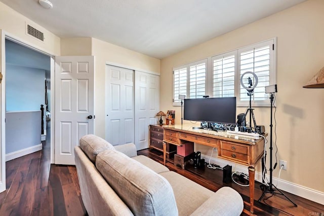 6847 Adolphia Dr, Carlsbad, CA 92011 - office with baseboards and wood finished floors