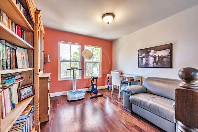 6847 Adolphia Dr, Carlsbad, CA 92011 - living area featuring baseboards and dark wood-style floors