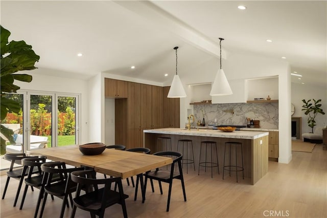3499 San Rafael Cir, Costa Mesa, CA 92626 - dining space featuring light wood finished floors and recessed lighting