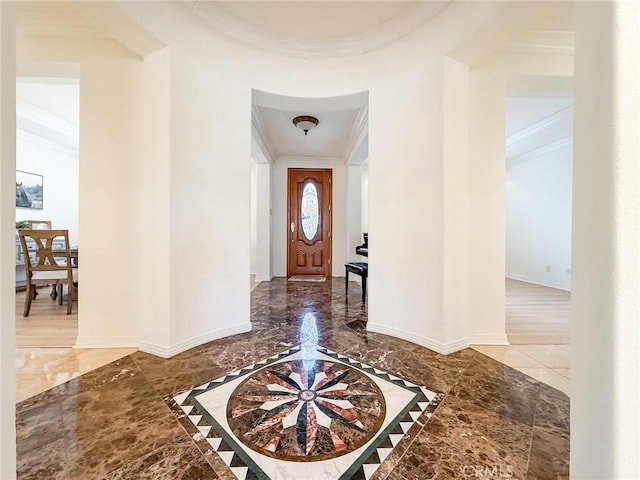 43097 Calle Camellia, Temecula, CA 92592 - foyer featuring marble tiled floors and ornamental molding