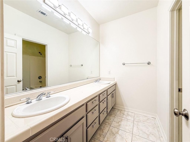 43097 Calle Camellia, Temecula, CA 92592 - full bath with marble finish flooring and double vanity