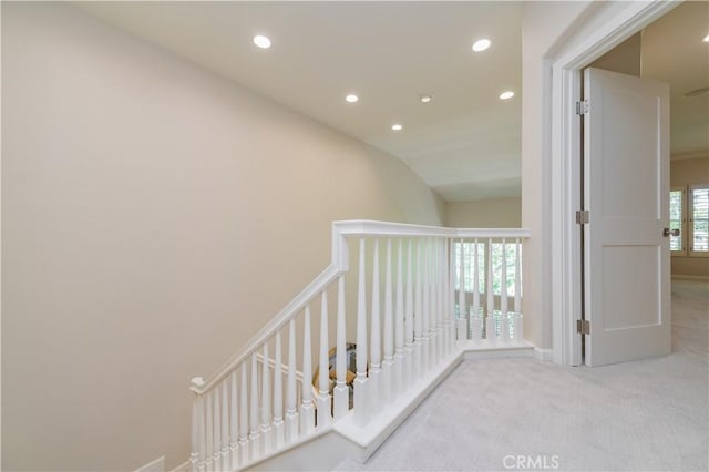 5 Bretagne, Newport Coast, CA 92657 - corridor featuring recessed lighting, carpet floors, and lofted ceiling