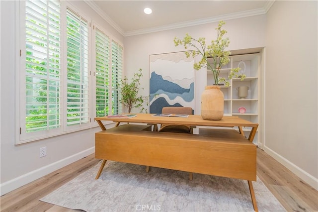 5 Bretagne, Newport Coast, CA 92657 - office with healthy amount of natural light, wood finished floors, ornamental molding, and recessed lighting
