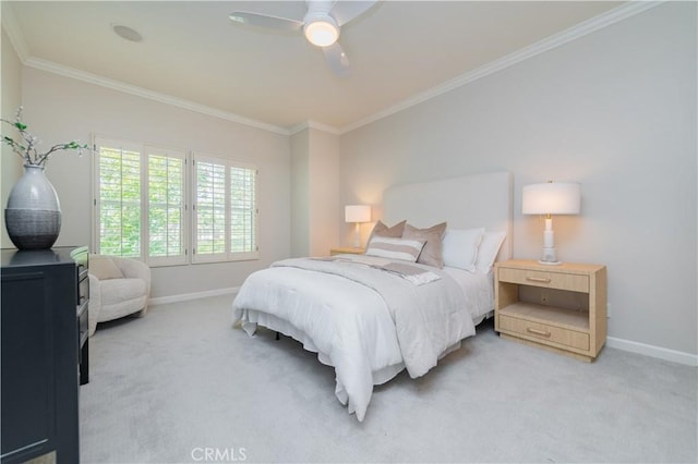 5 Bretagne, Newport Coast, CA 92657 - bedroom with light colored carpet, crown molding, and ceiling fan