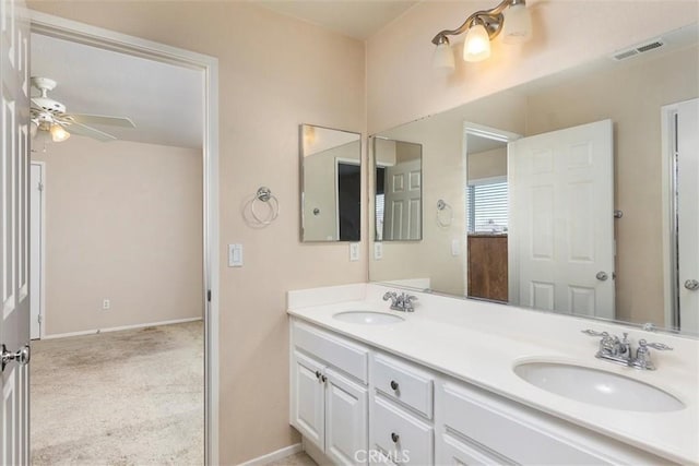 31578 Waterfall Way, Murrieta, CA 92563 - full bathroom with double vanity and ceiling fan