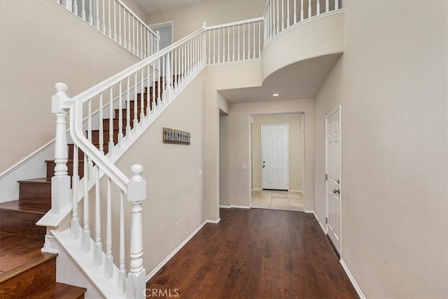 31578 Waterfall Way, Murrieta, CA 92563 - entrance foyer with stairs, wood finished floors, and a high ceiling