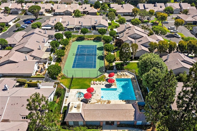 1061 Regis Way, Tustin, CA 92780 - aerial view of residential area featuring a pool