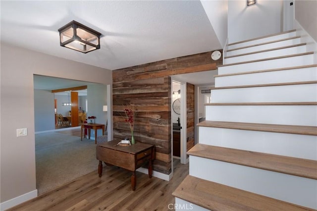 4368 Manchester Ct, Santa Maria, CA 93455 - stairway with wood finished floors and a textured ceiling