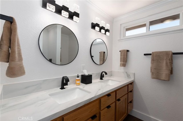 4368 Manchester Ct, Santa Maria, CA 93455 - full bathroom featuring double vanity and crown molding