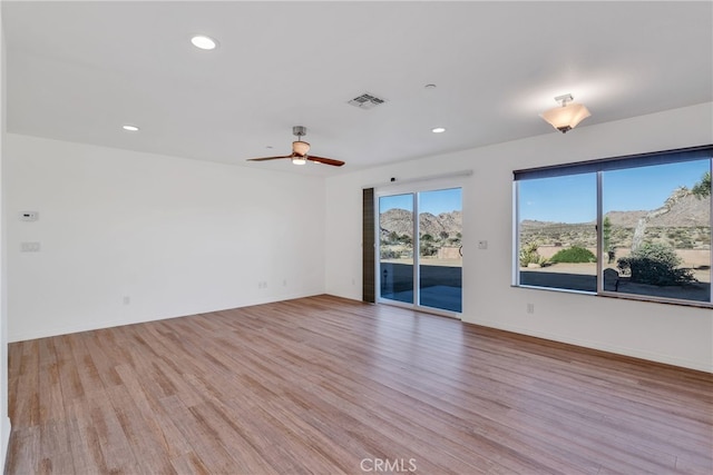 7765 Elwood St, Joshua Tree, CA 92252 - spare room featuring light wood finished floors, recessed lighting, and a ceiling fan