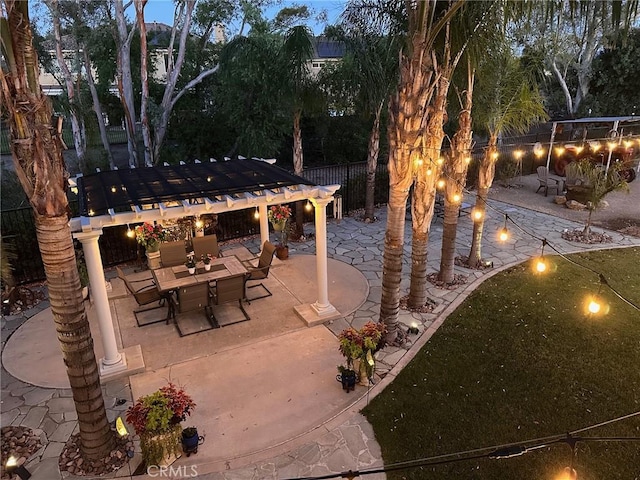 22760 Shadygrove Ct, Wildomar, CA 92595 - view of patio / terrace with outdoor dining area and a pergola