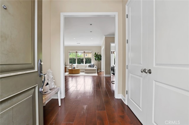 54 Sycamore Bnd, Irvine, CA 92620 - foyer featuring dark wood-type flooring and crown molding