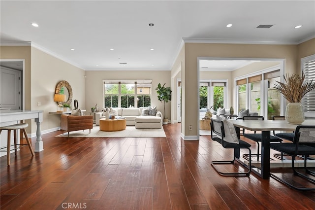 54 Sycamore Bnd, Irvine, CA 92620 - living area featuring dark wood-style floors and recessed lighting
