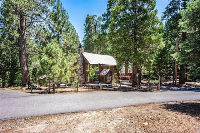 25837 Sunset Loop, Twin Peaks, CA 92391 - view of front of property featuring a chimney