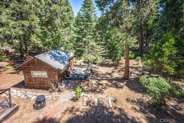 25837 Sunset Loop, Twin Peaks, CA 92391 - view of yard featuring an outbuilding