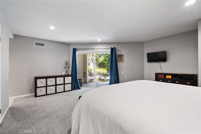 222 N Singingwood St Unit 9, Orange, CA 92869 - bedroom with access to outside, recessed lighting, and carpet