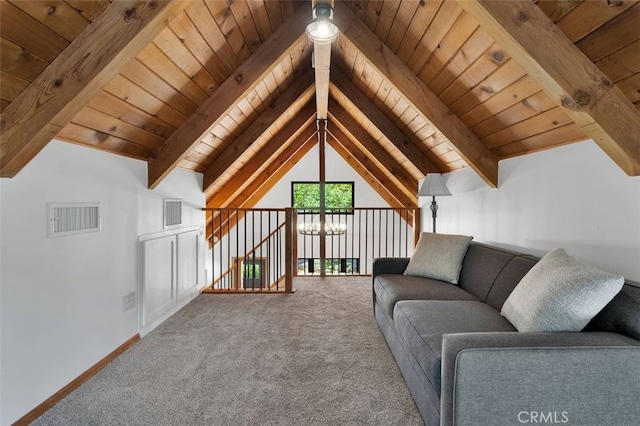 33198 Arrowbear Dr, Running Springs, CA 92382 - carpeted living area featuring wood ceiling and baseboards