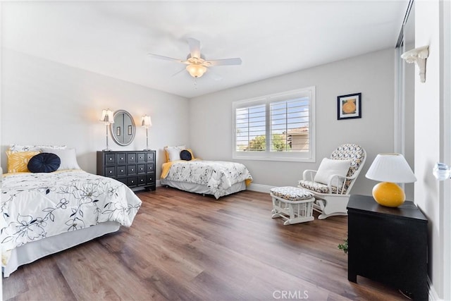 2571 Stetson Dr, Norco, CA 92860 - bedroom featuring wood finished floors and a ceiling fan
